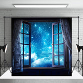 Aperturee - Dreamy Starry Sky Open Window Photography Backdrop